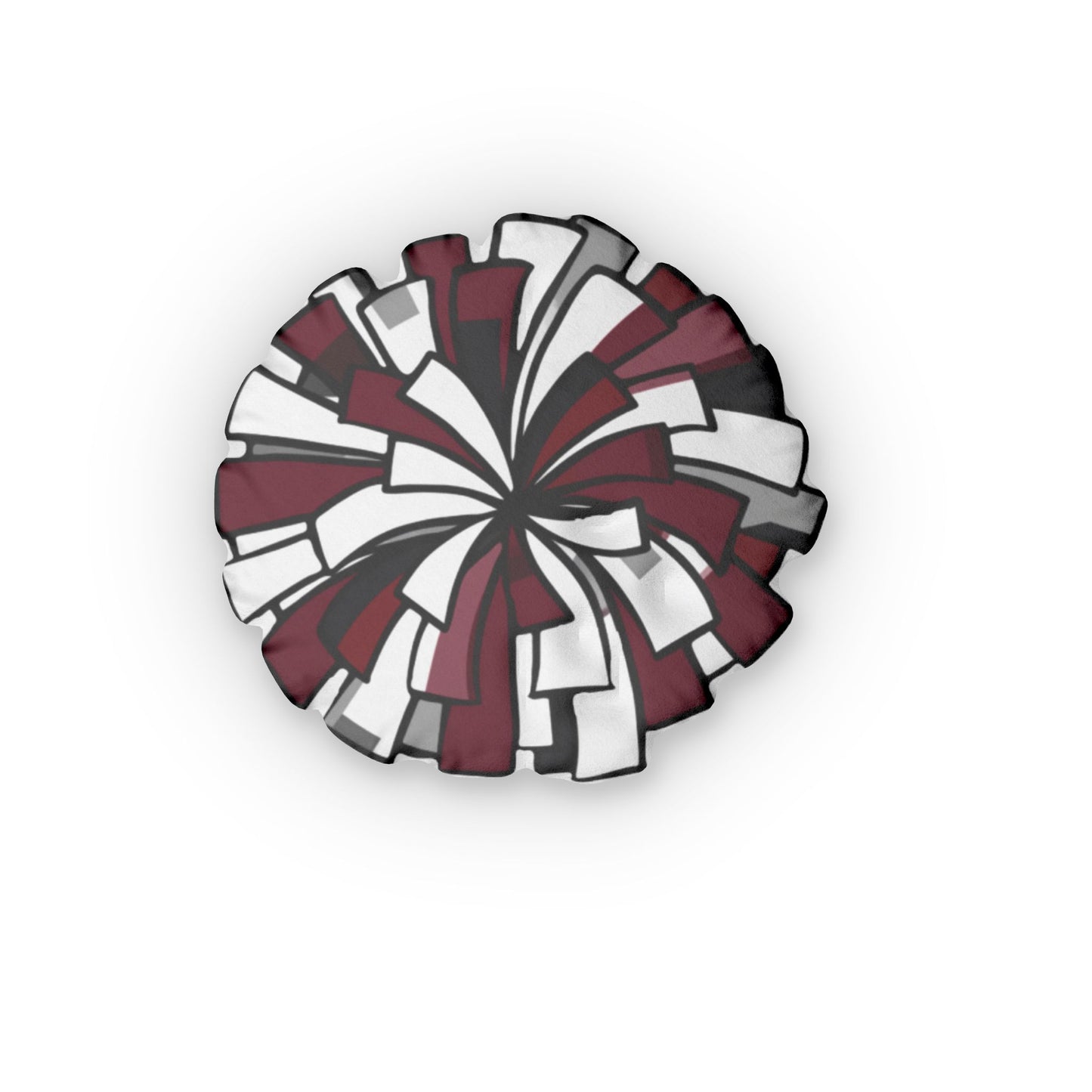 Maroon & White Swirl Cheer Pom-Pom Design