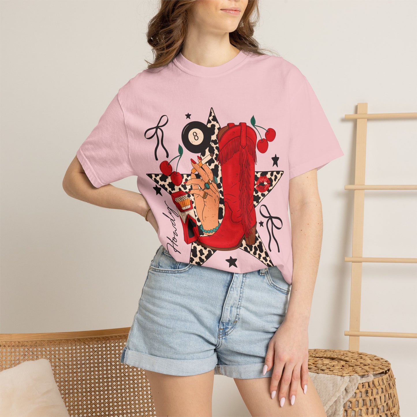 Graphic T-Shirt Cowgirl Boot & Star Design