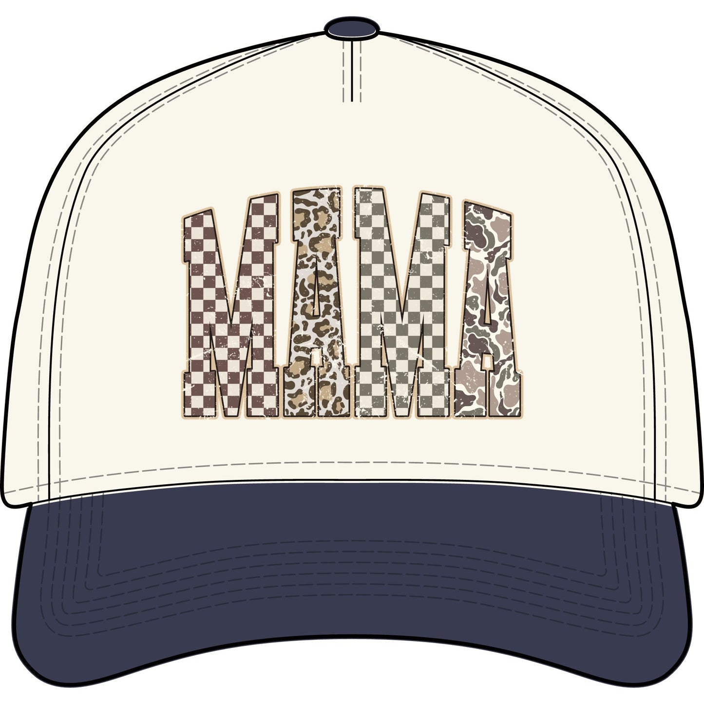 Leopard & Checkerboard Mama Hat