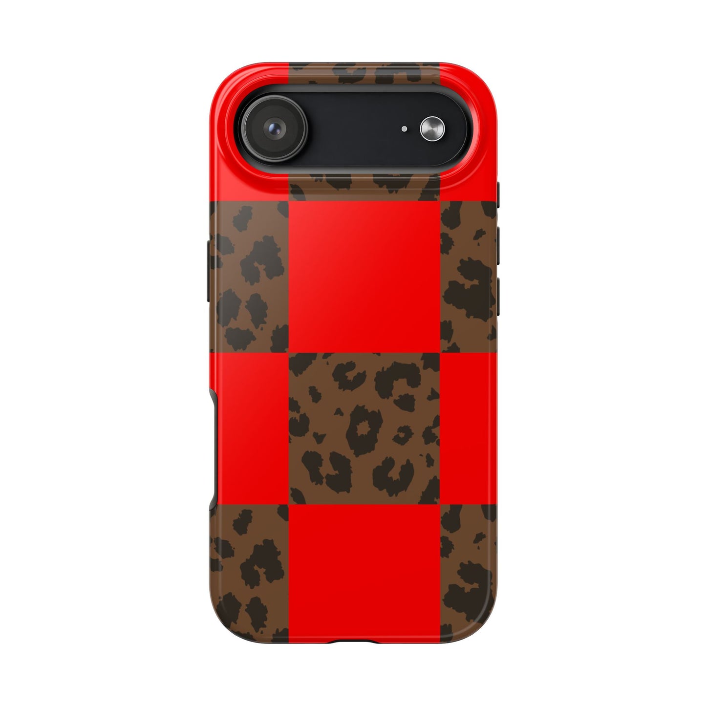 Red Buffalo Plaid Leopard Tough Phone Case