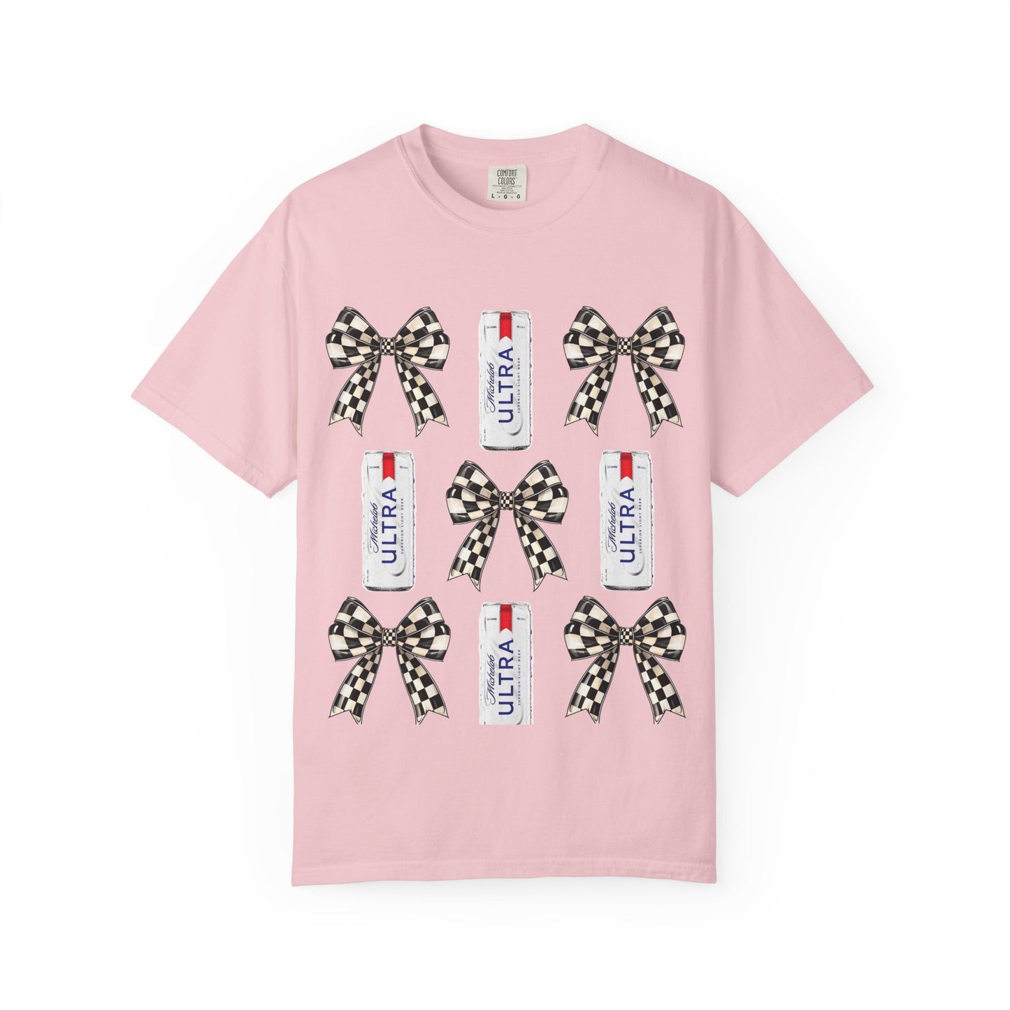 Checkered Bow & Can Graphic T-Shirt