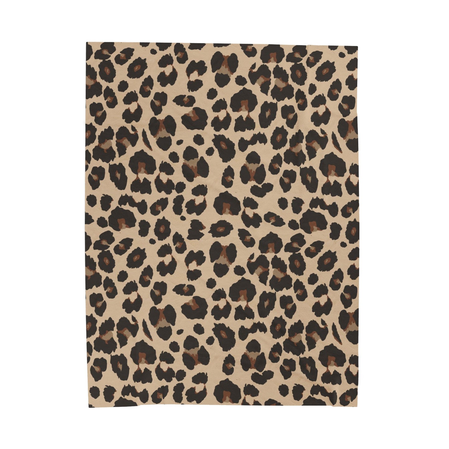 Leopard Print Velveteen Plush Blanket - Soft Cozy Animal Print Throw