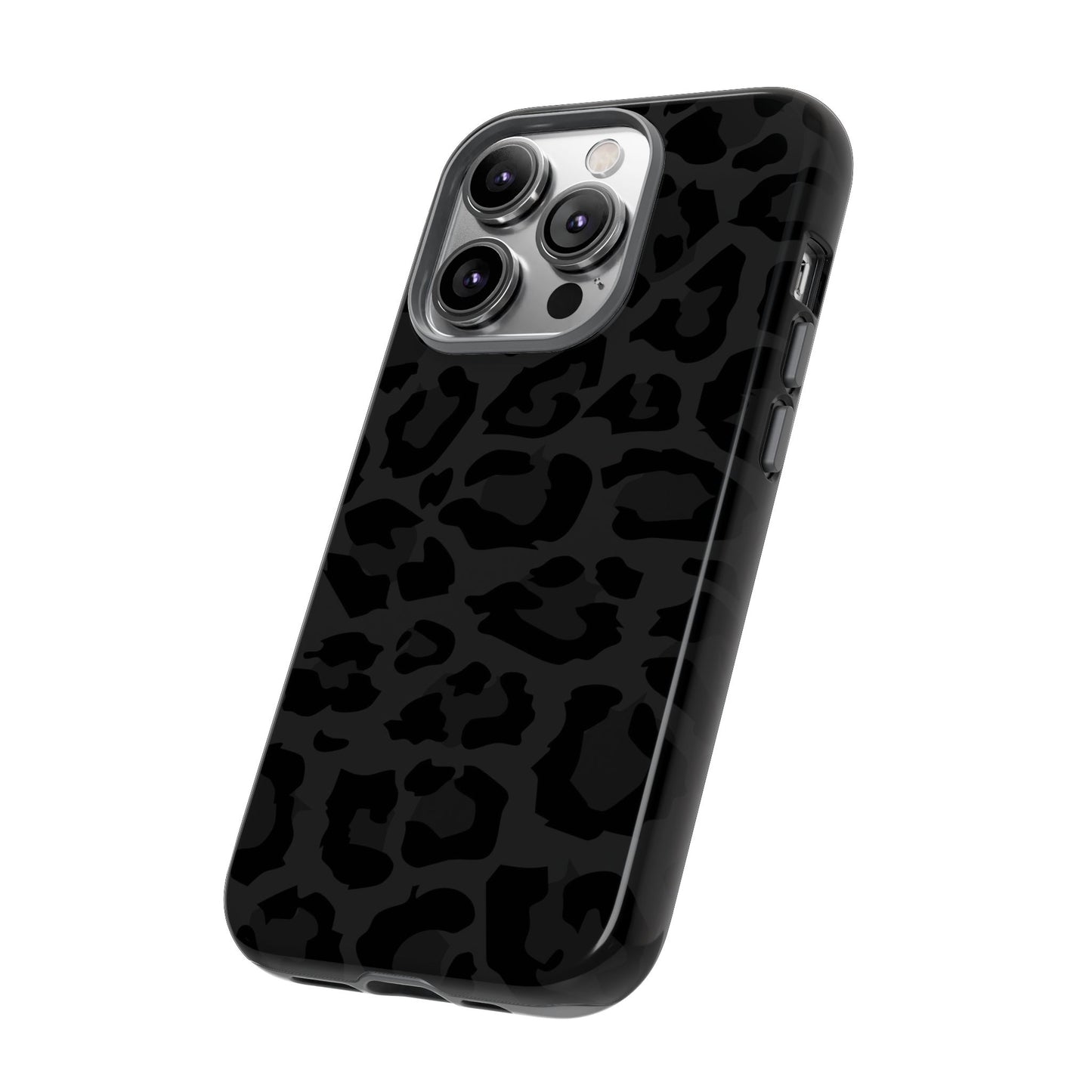 Black Leopard Print Tough Phone Case