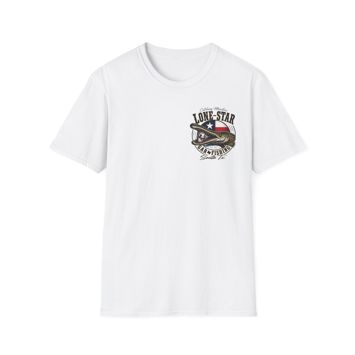 Lone-Star Fishing T-Shirt — "Catching Monster" Texas Flag Bass Shirt