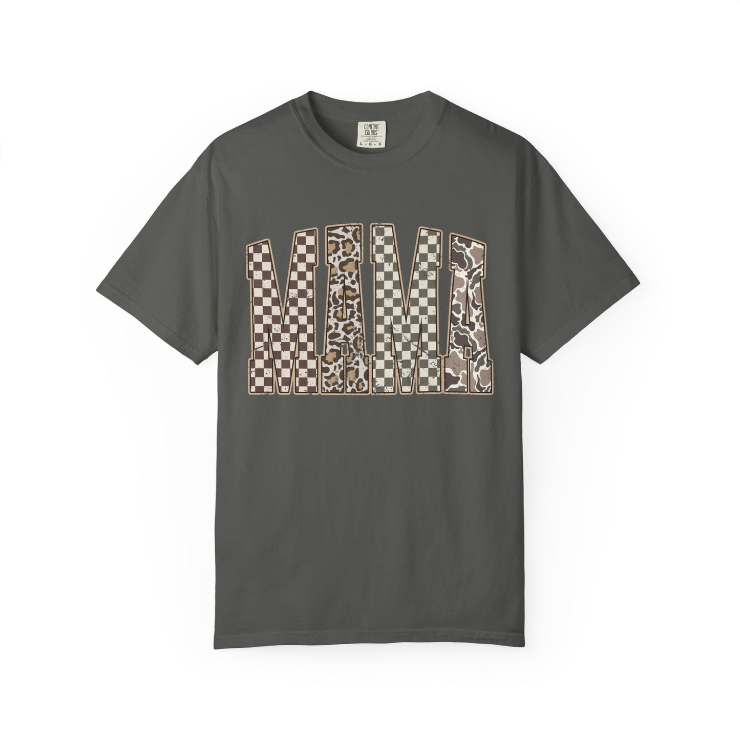 Mama Checkerboard Pattern Tee