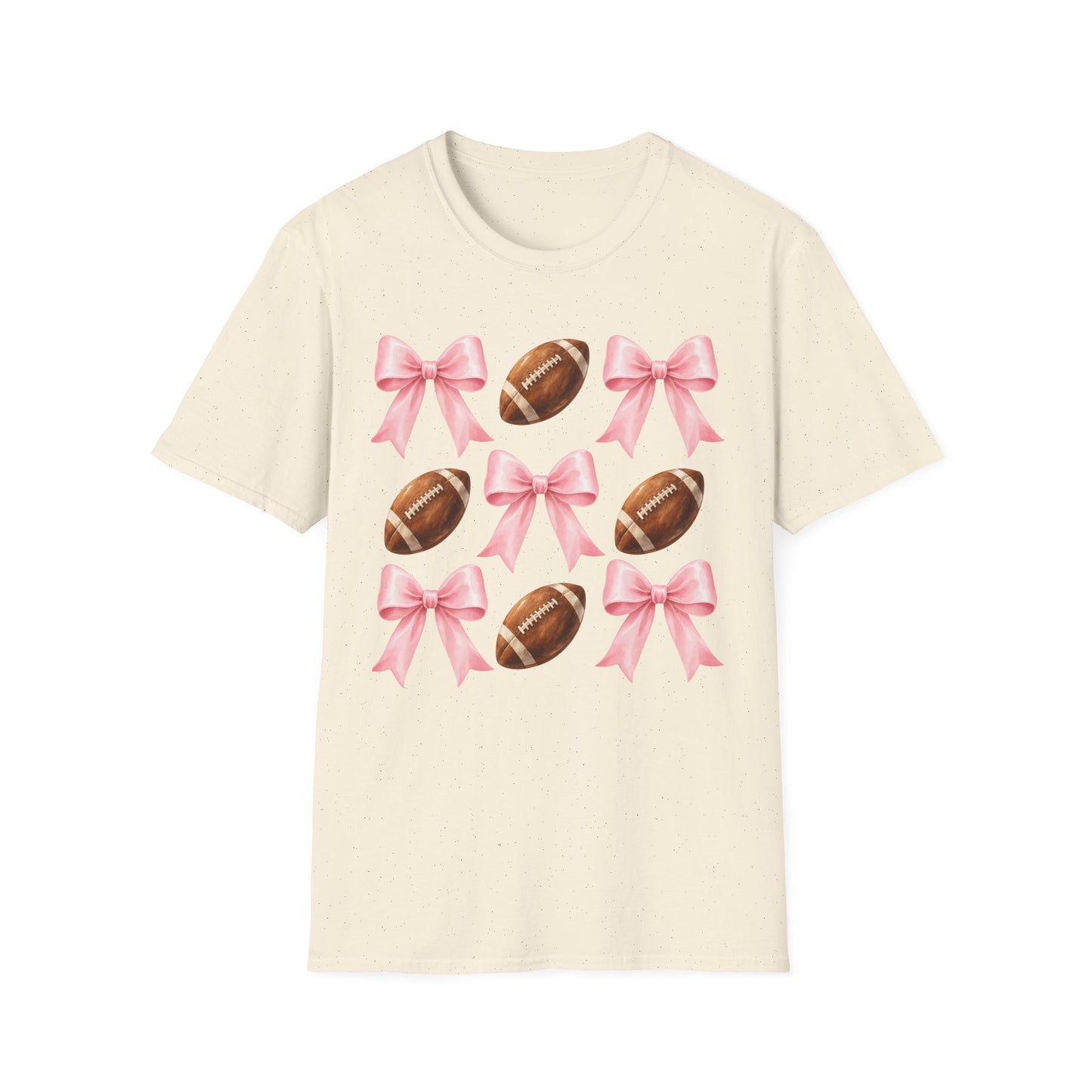 Pink Bow Football Tee — Cute Football Mom T‑Shirt for Game Day