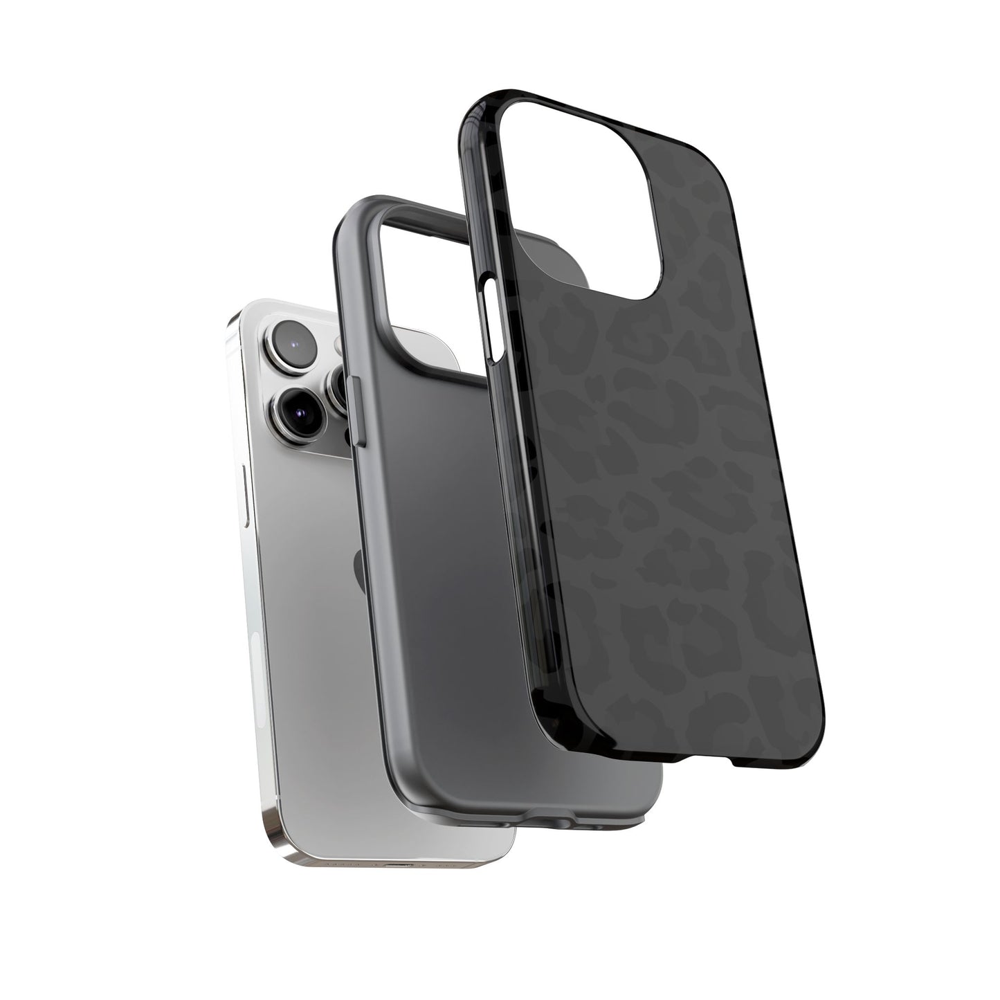 Black Leopard Print Tough Phone Case