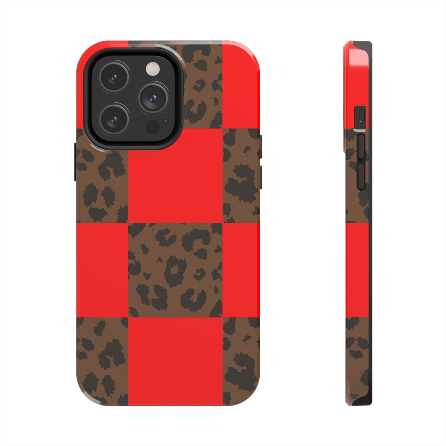 Red Buffalo Plaid Leopard Tough Phone Case