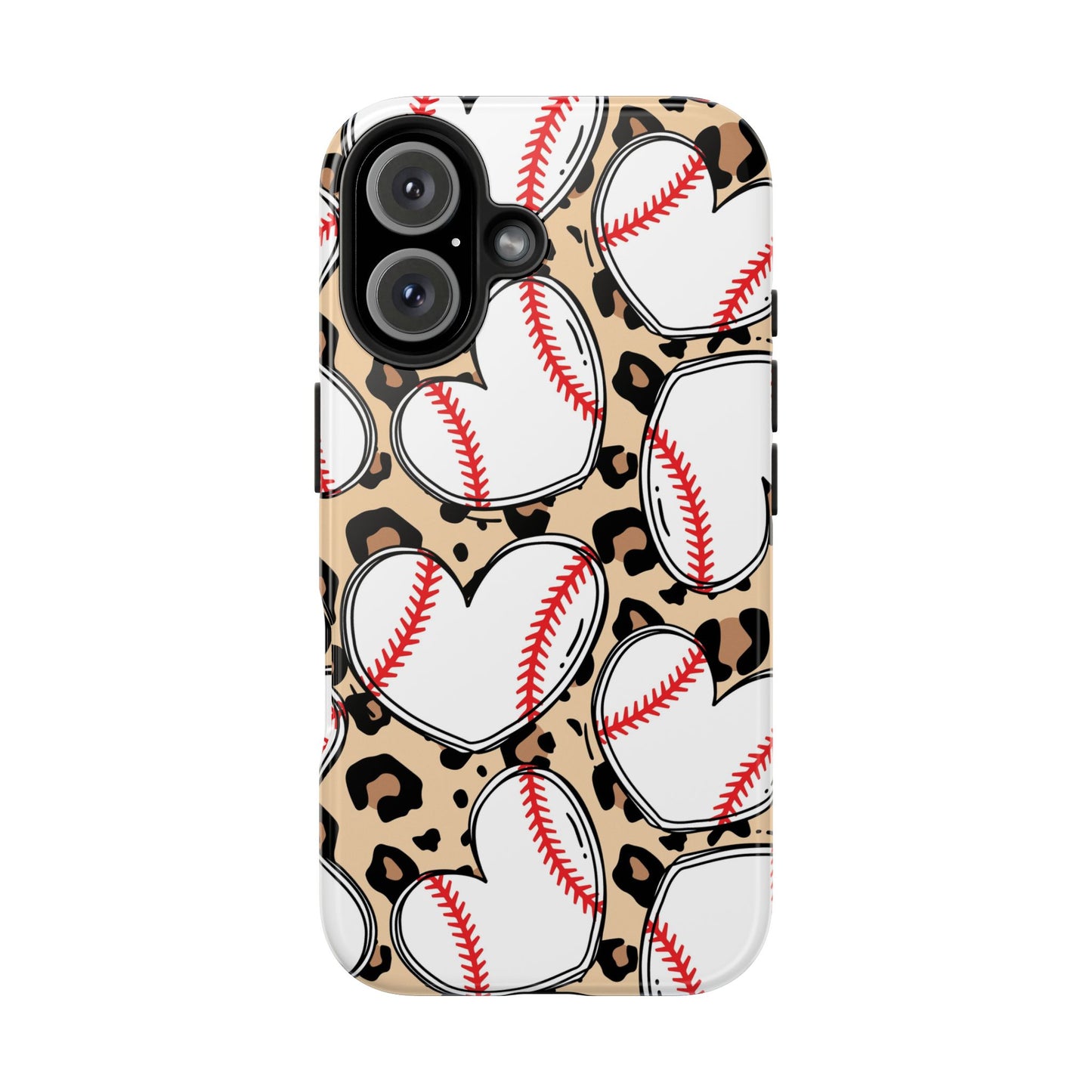Leopard Baseball Heart Tough Phone Case