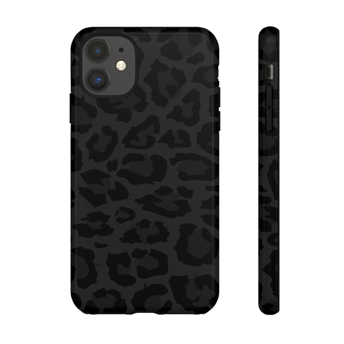 Black Leopard Print Tough Phone Case