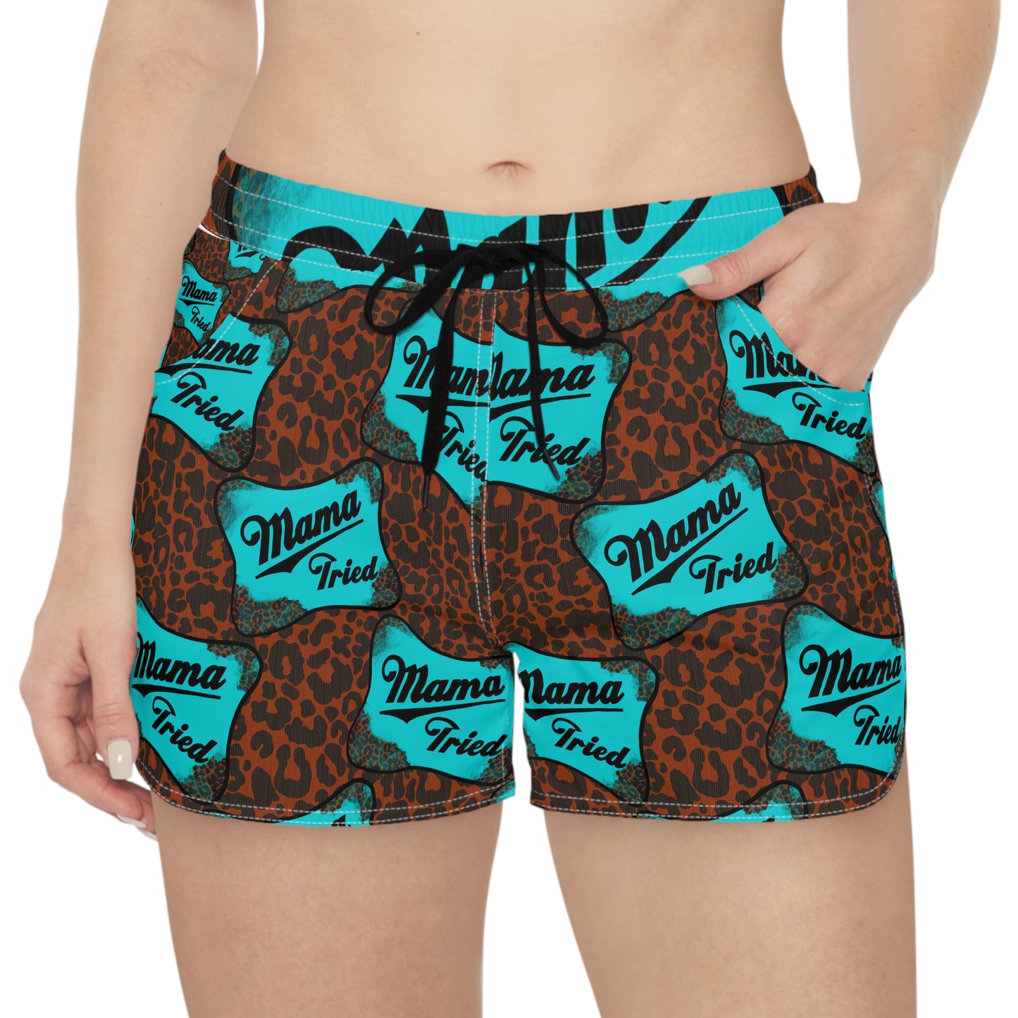 Mama Tried Leopard Print Casual Shorts