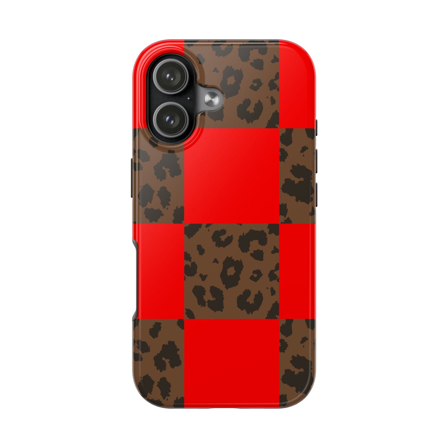 Red Buffalo Plaid Leopard Tough Phone Case