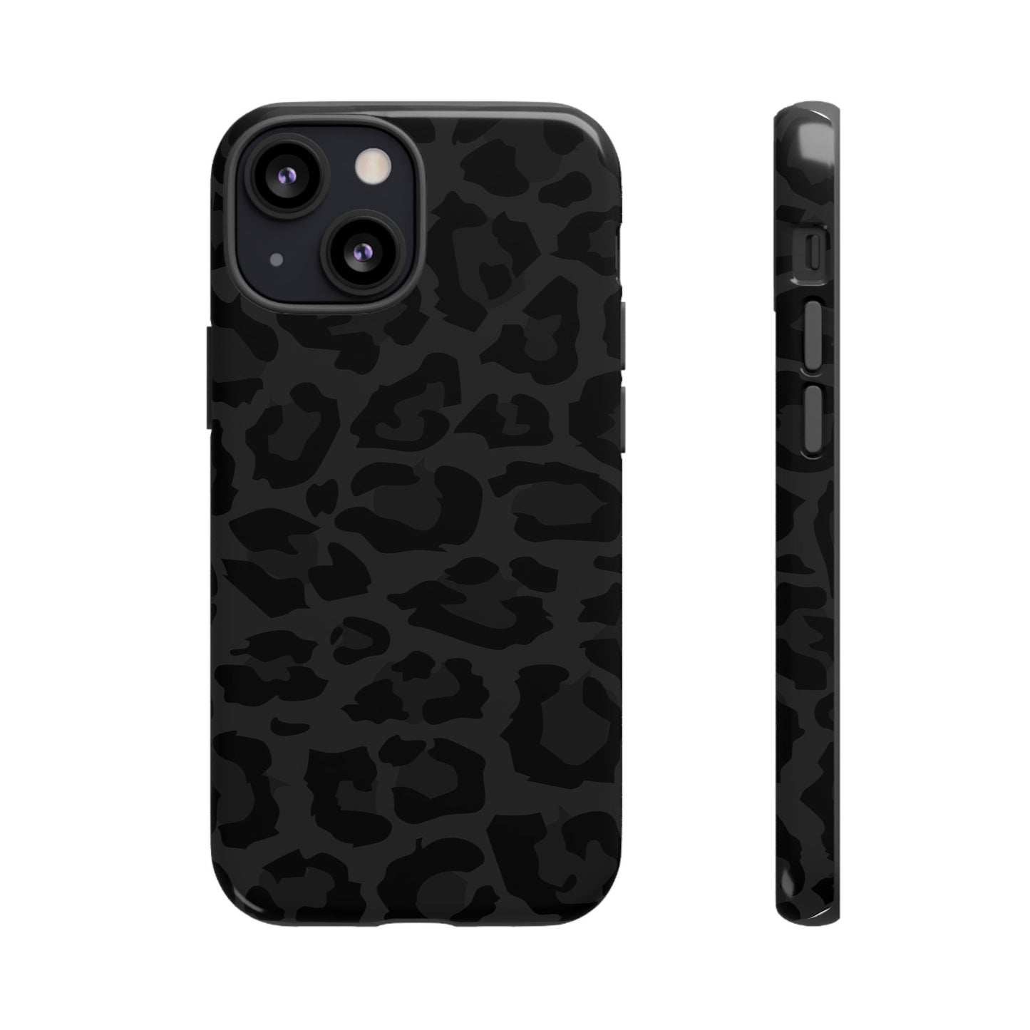 Black Leopard Print Tough Phone Case