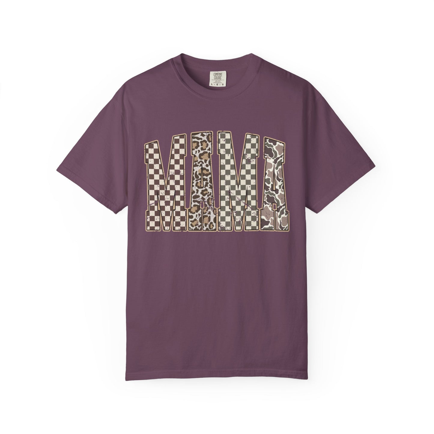 Mama Checkerboard Pattern Tee