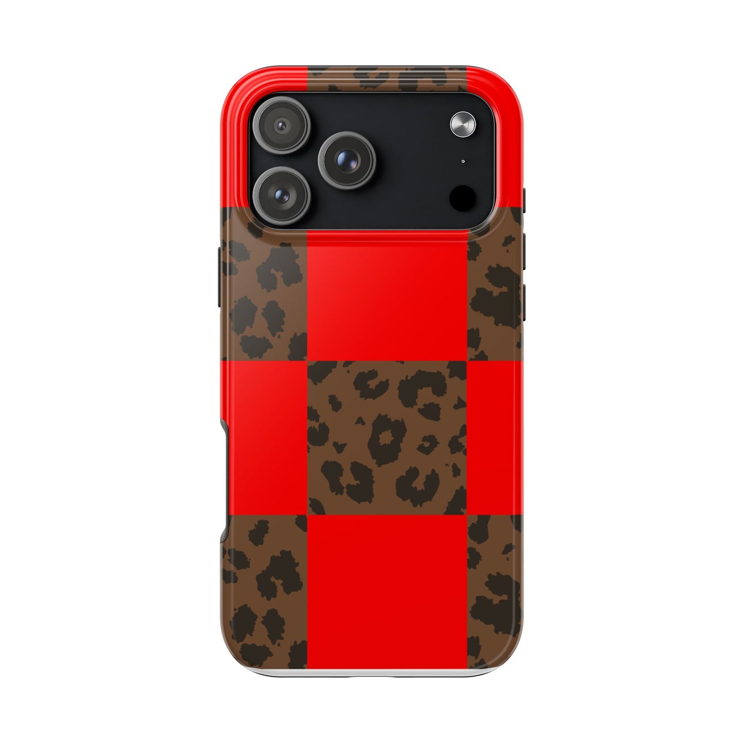 Red Buffalo Plaid Leopard Tough Phone Case
