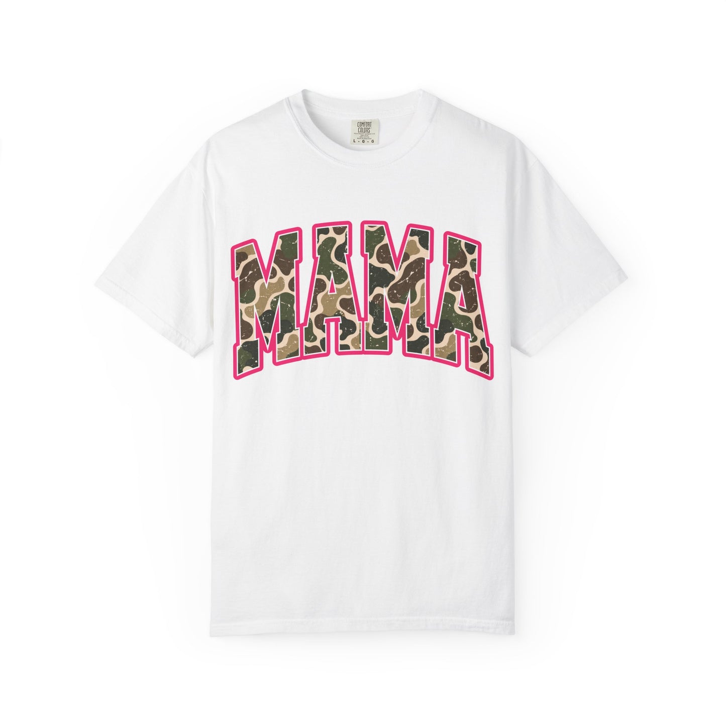 Mama Leopard Print Pink Outline "MAMA" T-Shirt