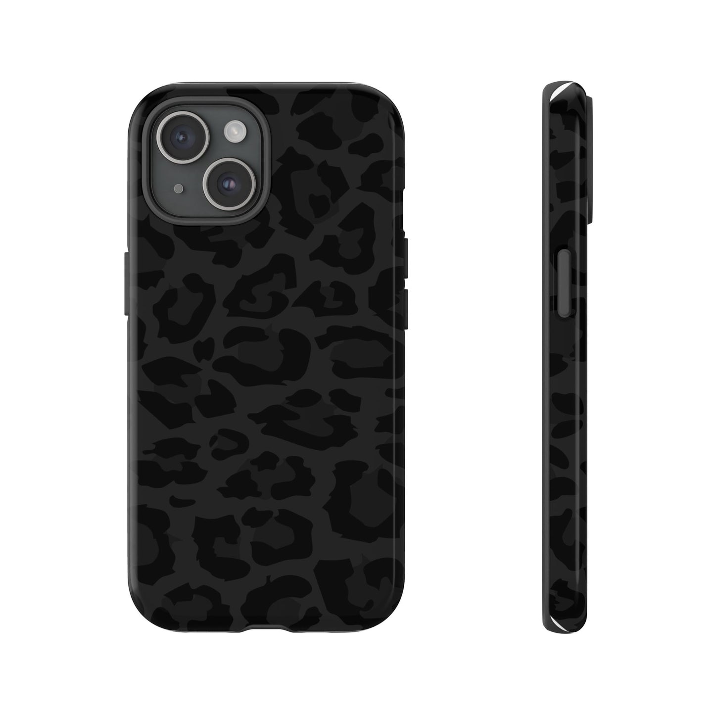 Black Leopard Print Tough Phone Case