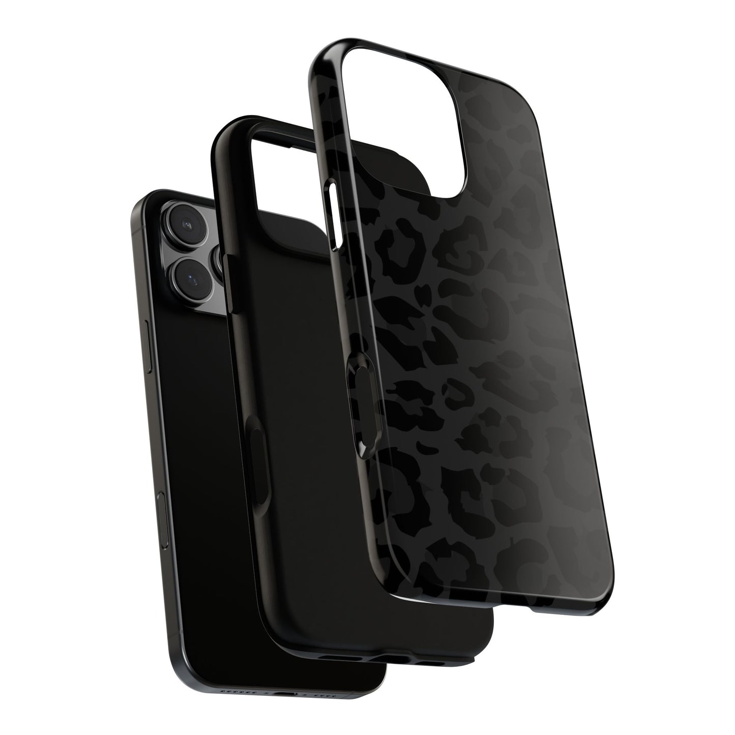 Black Leopard Print Tough Phone Case