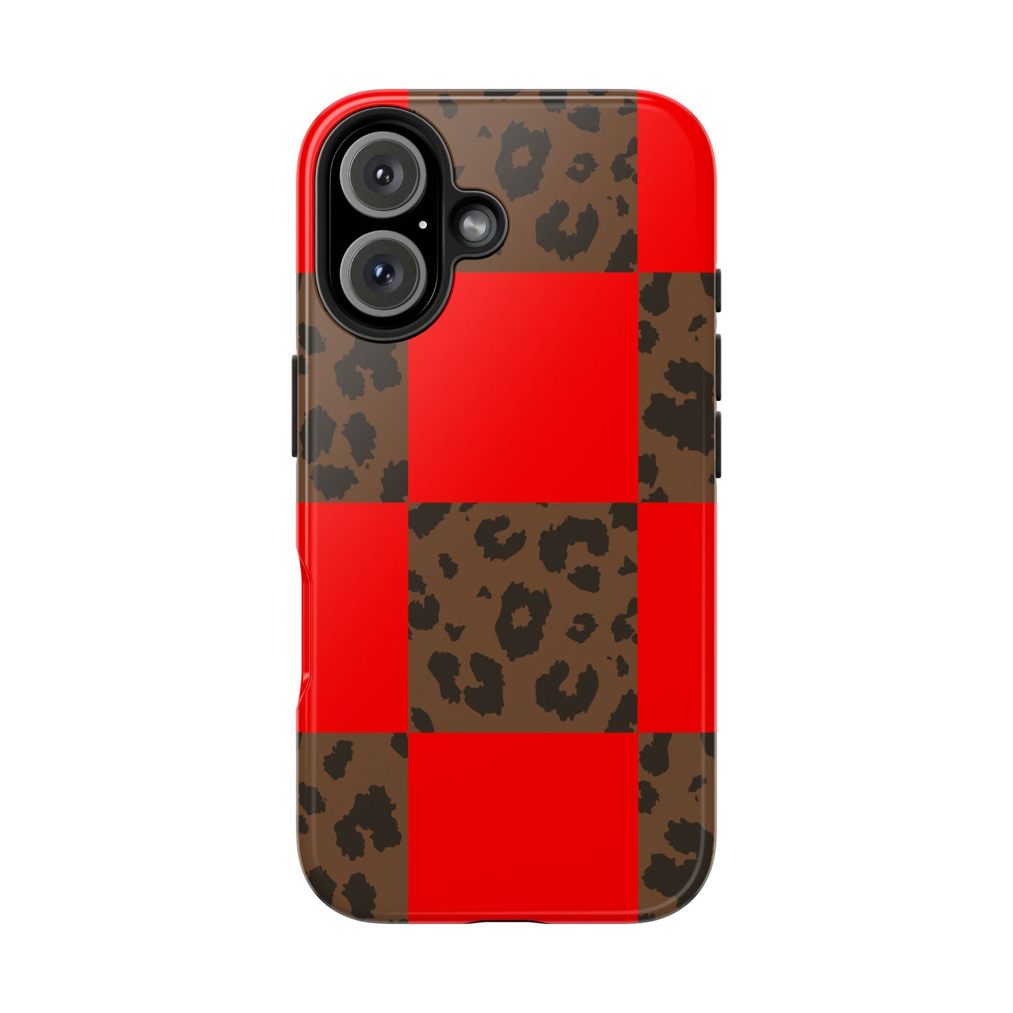 Red Buffalo Plaid Leopard Tough Phone Case