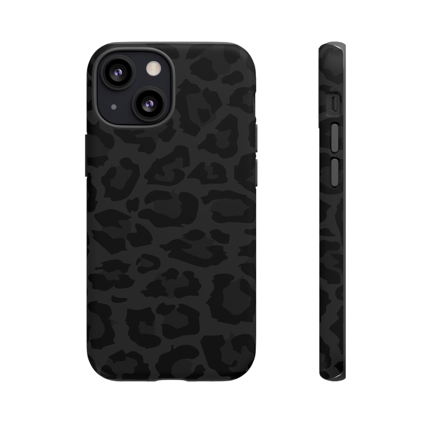 Black Leopard Print Tough Phone Case