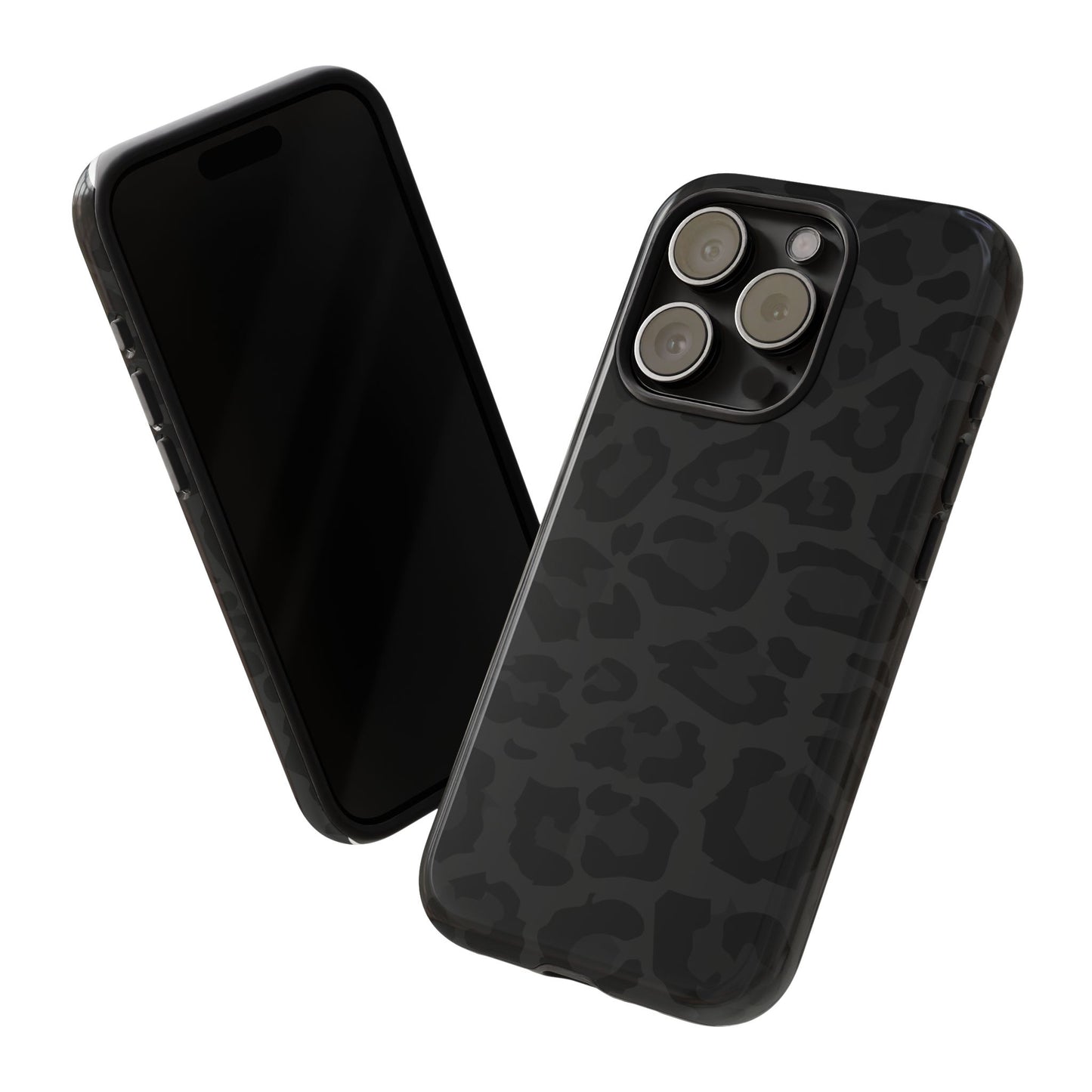 Black Leopard Print Tough Phone Case