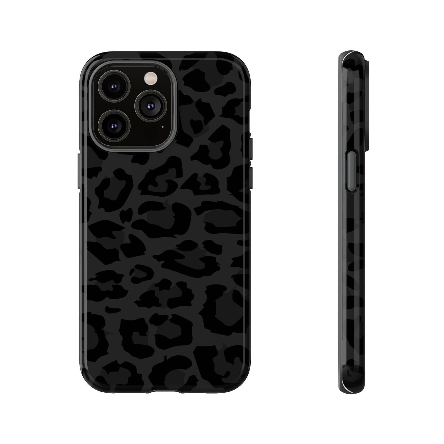 Black Leopard Print Tough Phone Case
