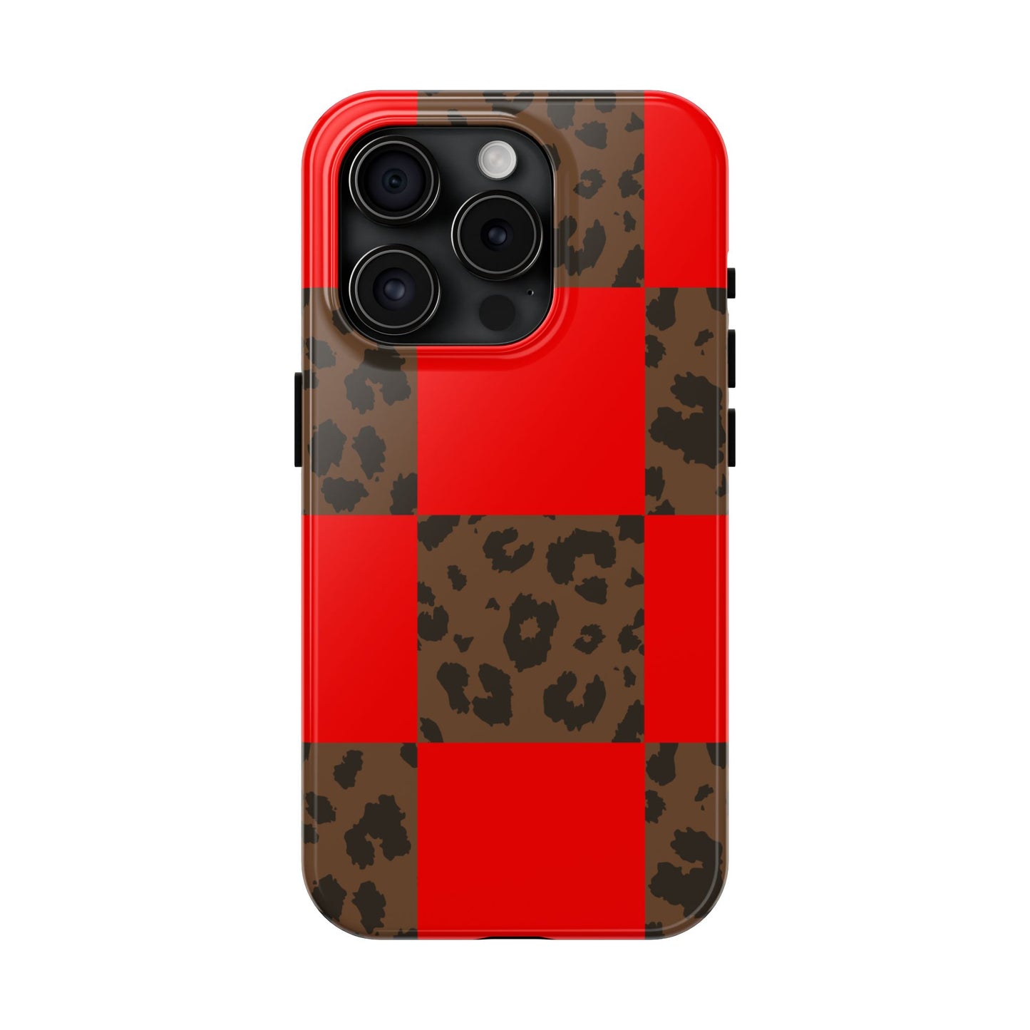Red Buffalo Plaid Leopard Tough Phone Case