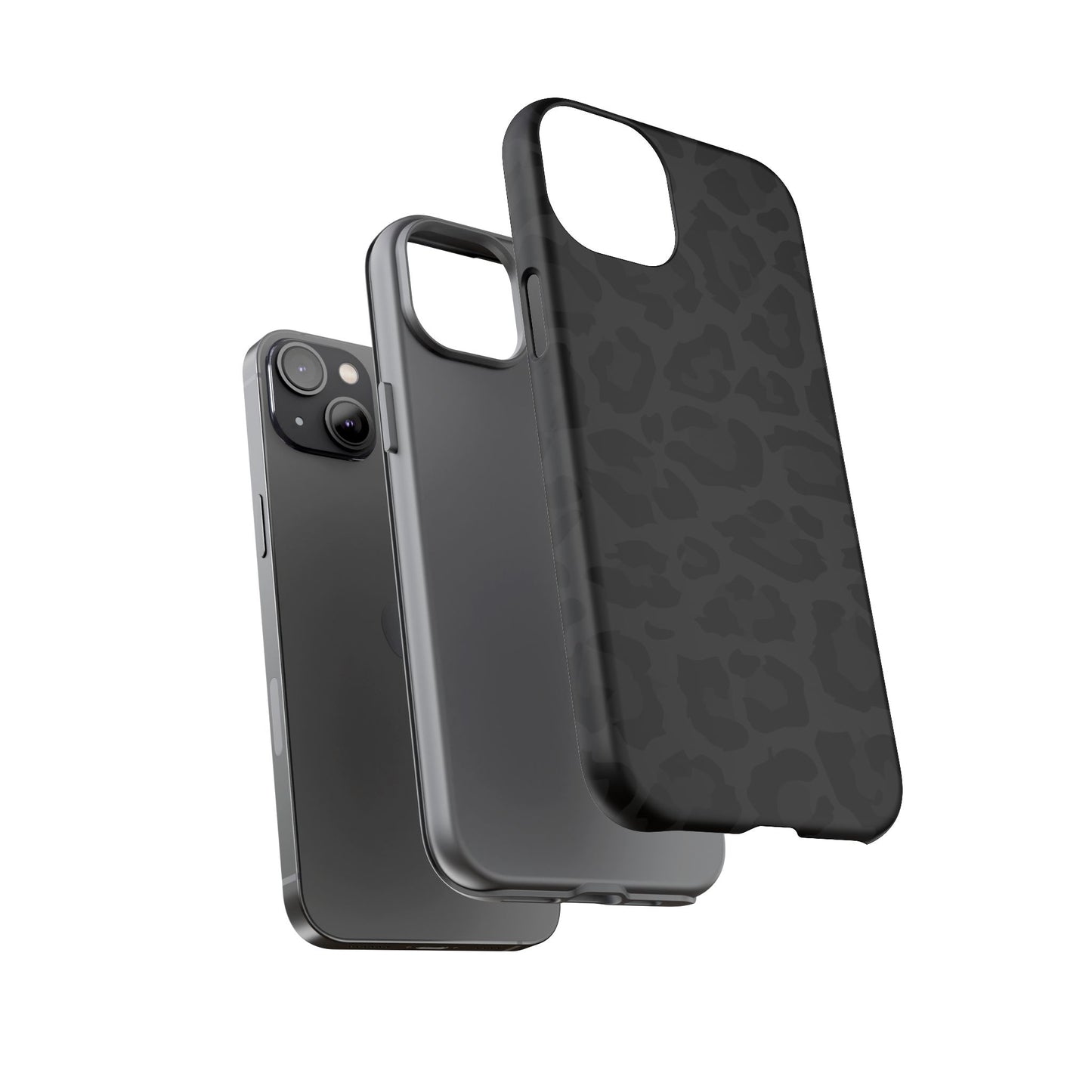Black Leopard Print Tough Phone Case