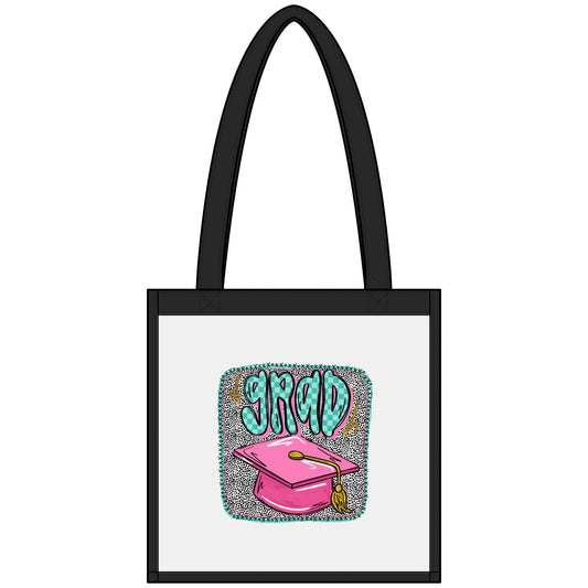 Graduation Clear Stadium Tote — Pink Grad Cap Design