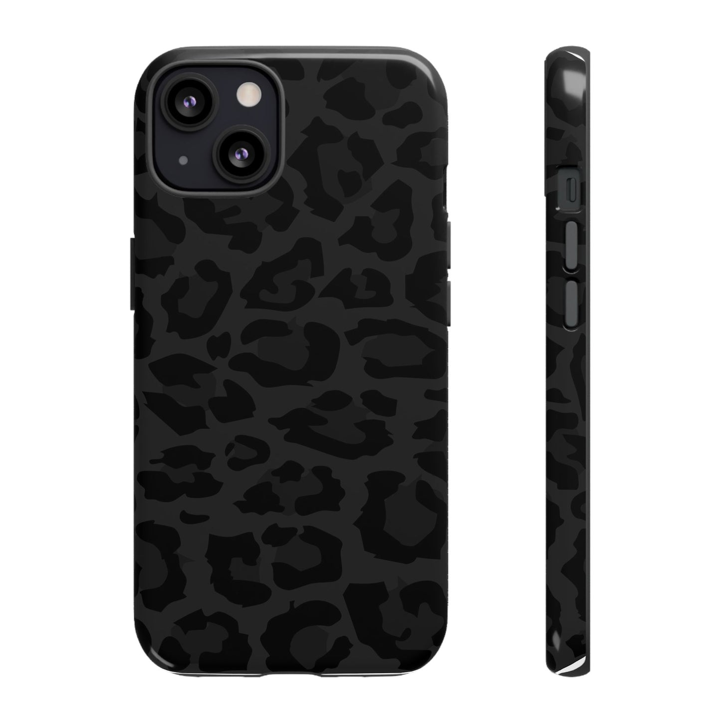 Black Leopard Print Tough Phone Case