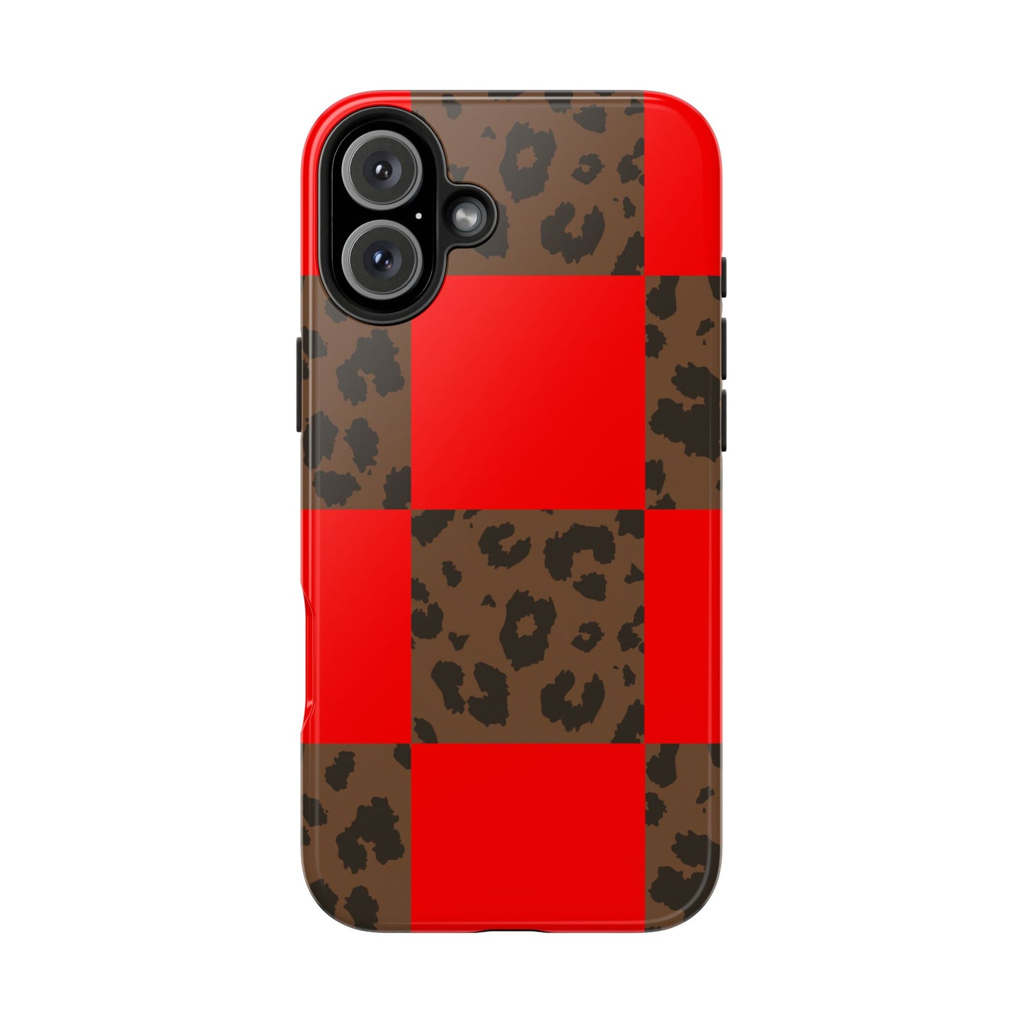 Red Buffalo Plaid Leopard Tough Phone Case