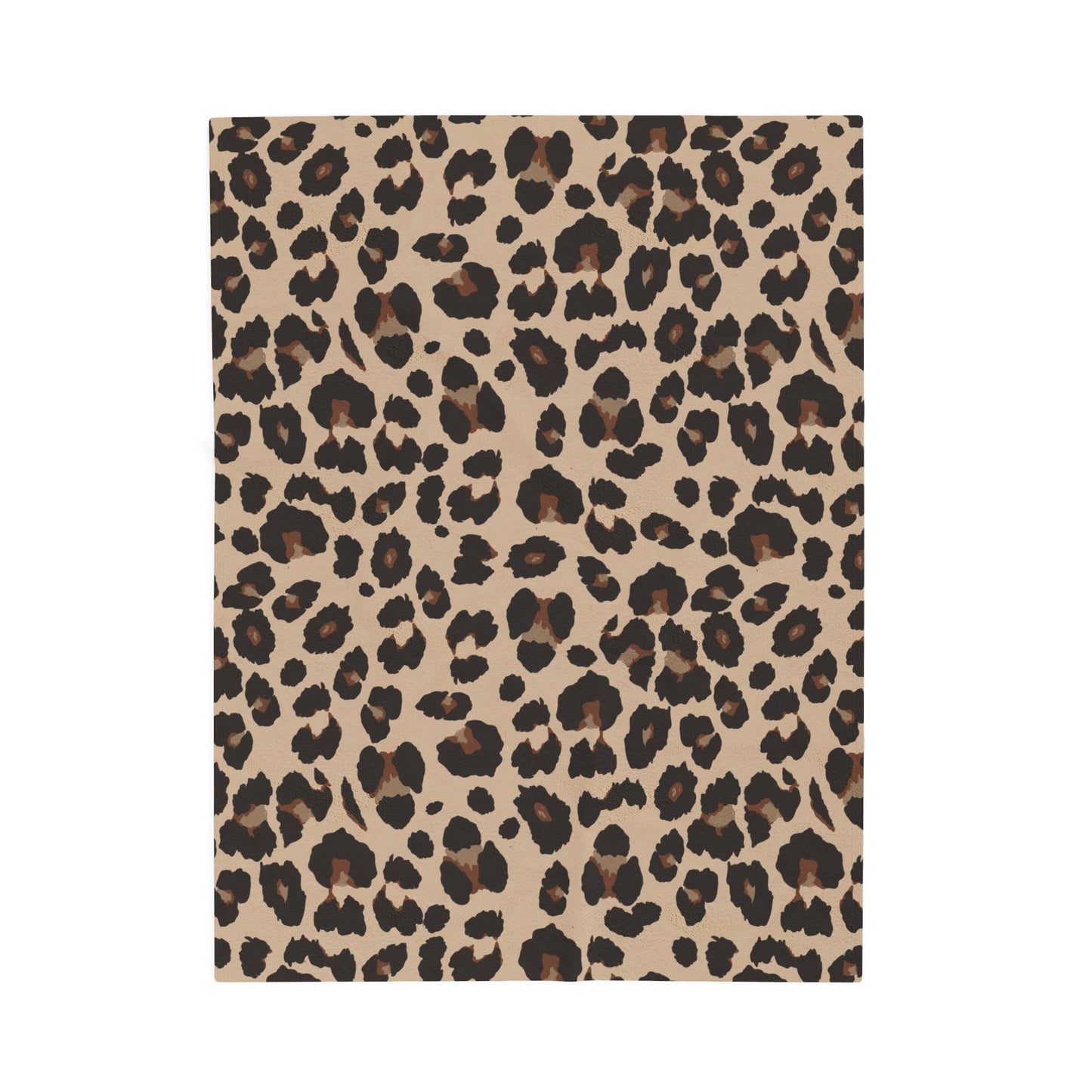 Leopard Print Velveteen Plush Blanket - Soft Cozy Animal Print Throw