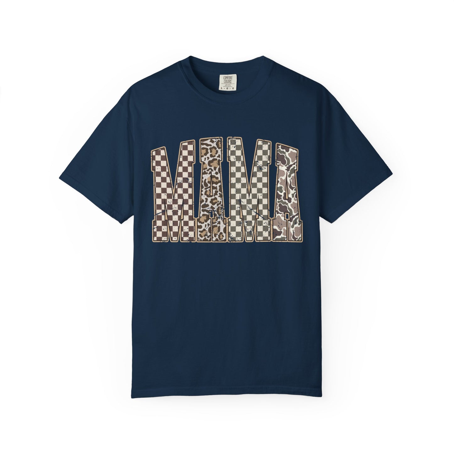 Mama Checkerboard Pattern Tee