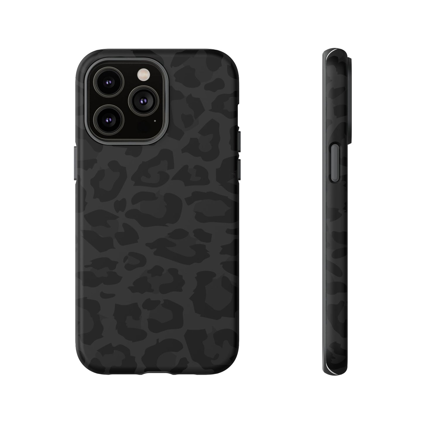 Black Leopard Print Tough Phone Case
