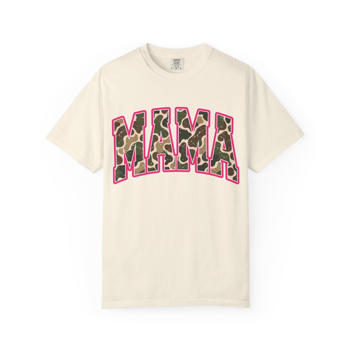 Mama Leopard Print Pink Outline "MAMA" T-Shirt