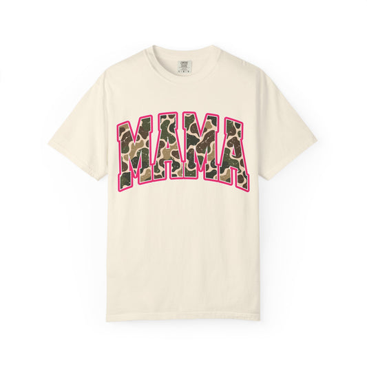 Mama Leopard Print Pink Outline "MAMA" T-Shirt