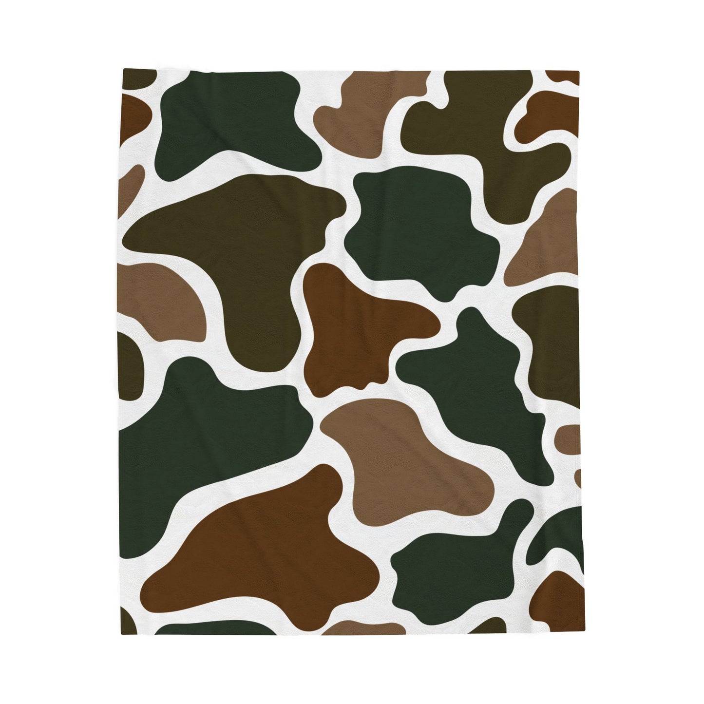 Cozy Green & Brown Camo Throw