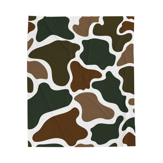 Cozy Green & Brown Camo Throw