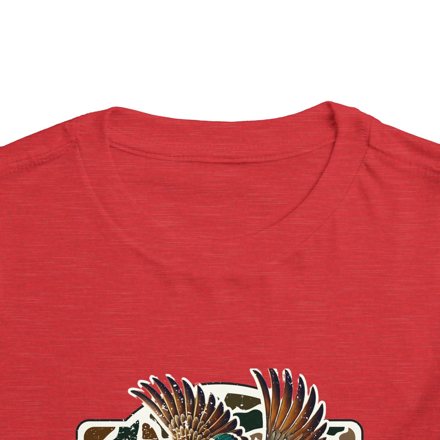 Toddler Tee — Flying Mallard Duck Graphic (Kids Hunting/Camo Outfit)