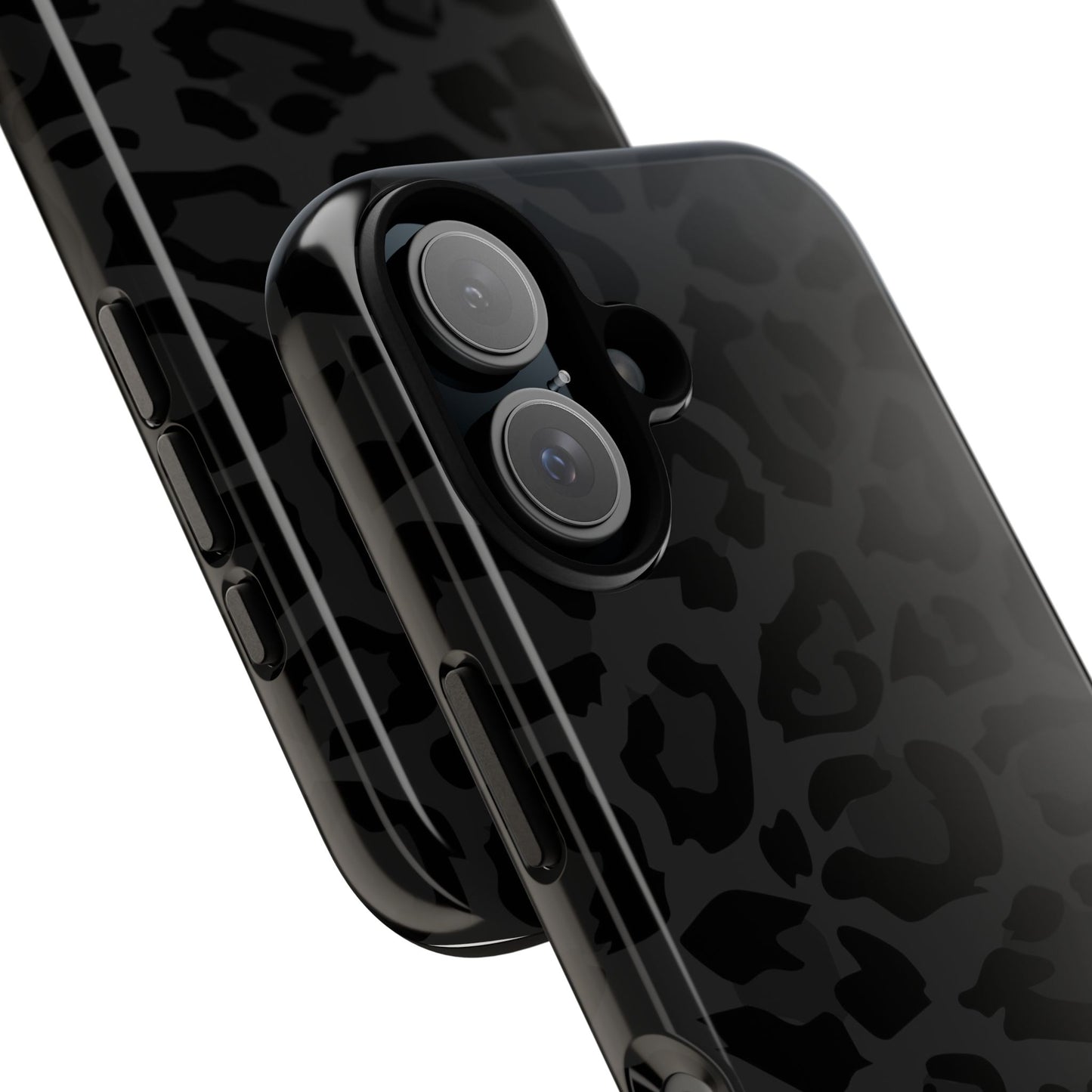 Black Leopard Print Tough Phone Case