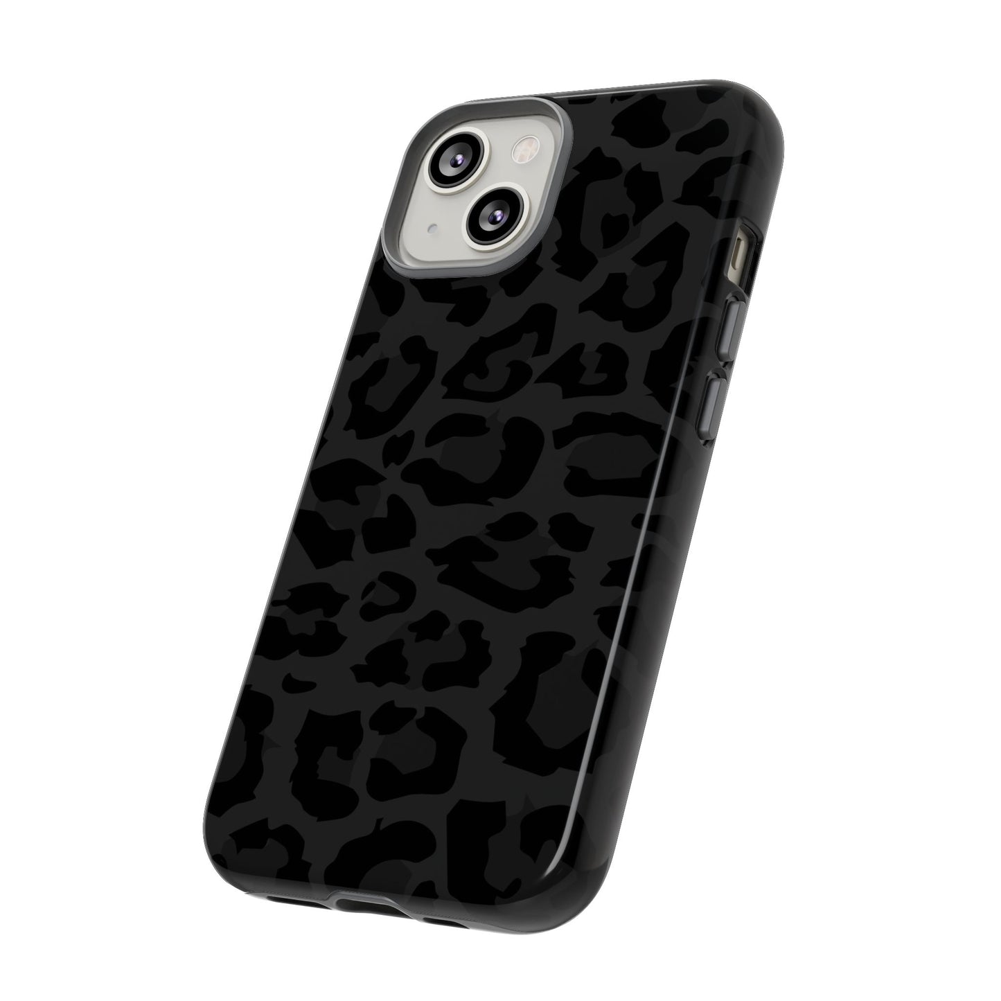 Black Leopard Print Tough Phone Case
