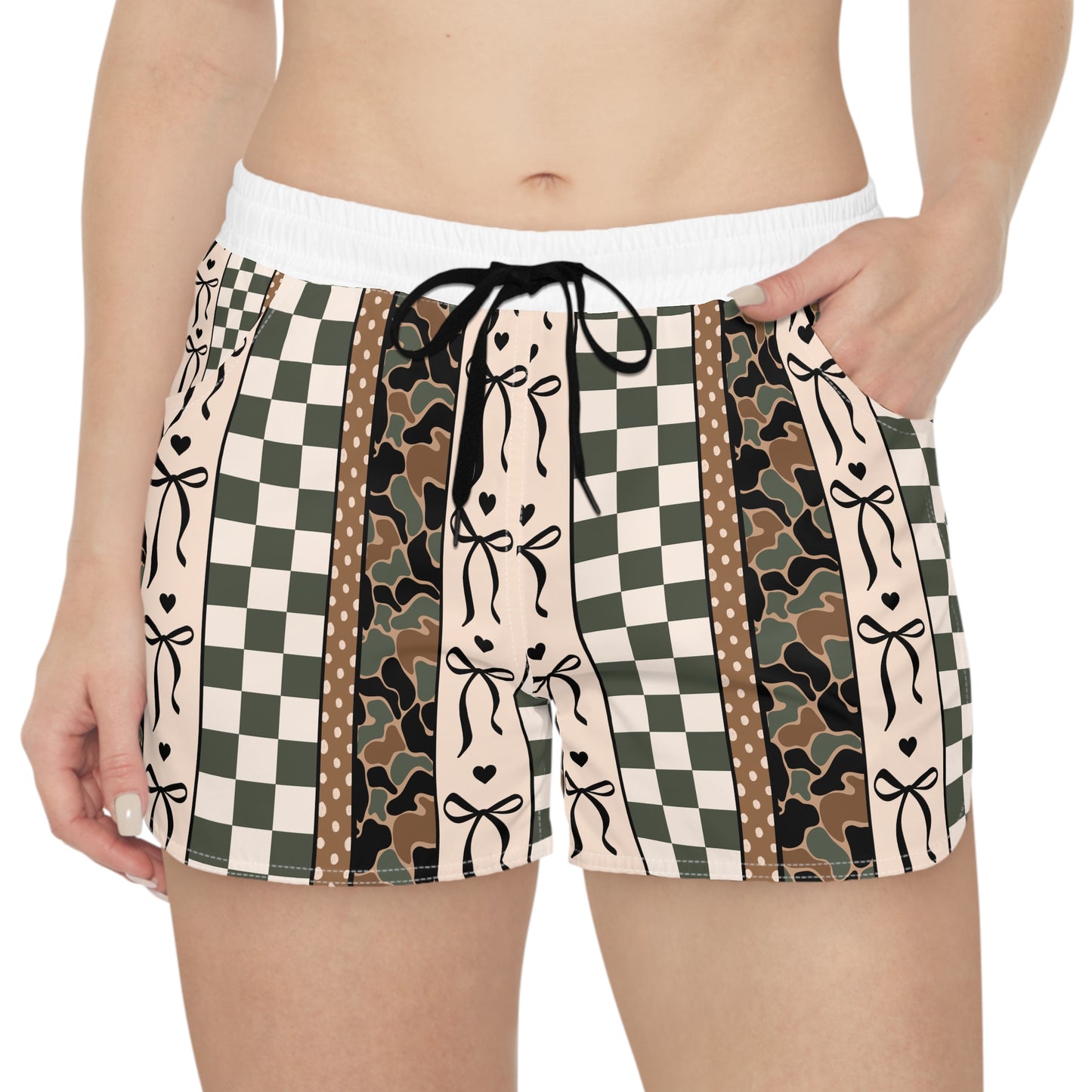 Camo Print Checkered Shorts