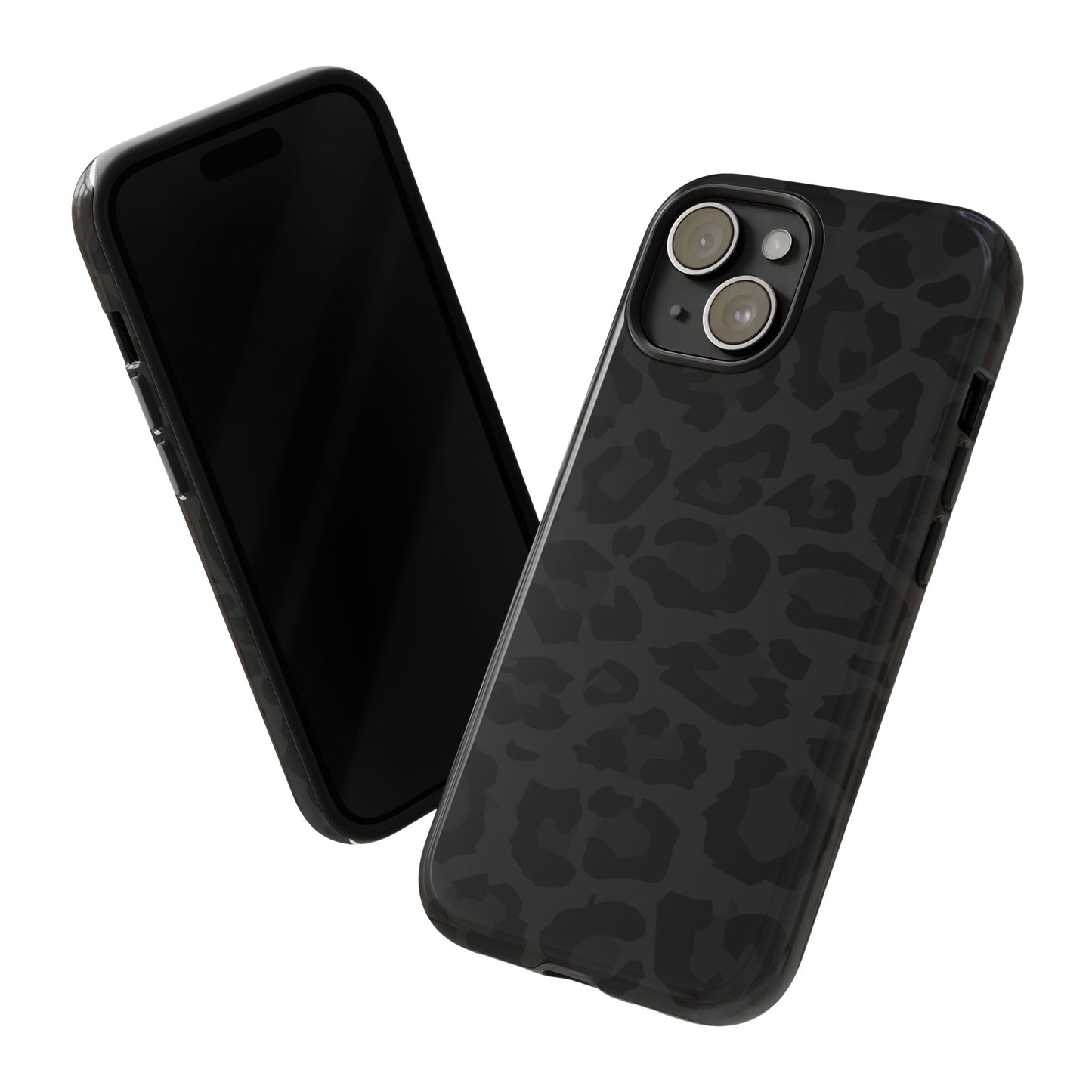 Black Leopard Print Tough Phone Case