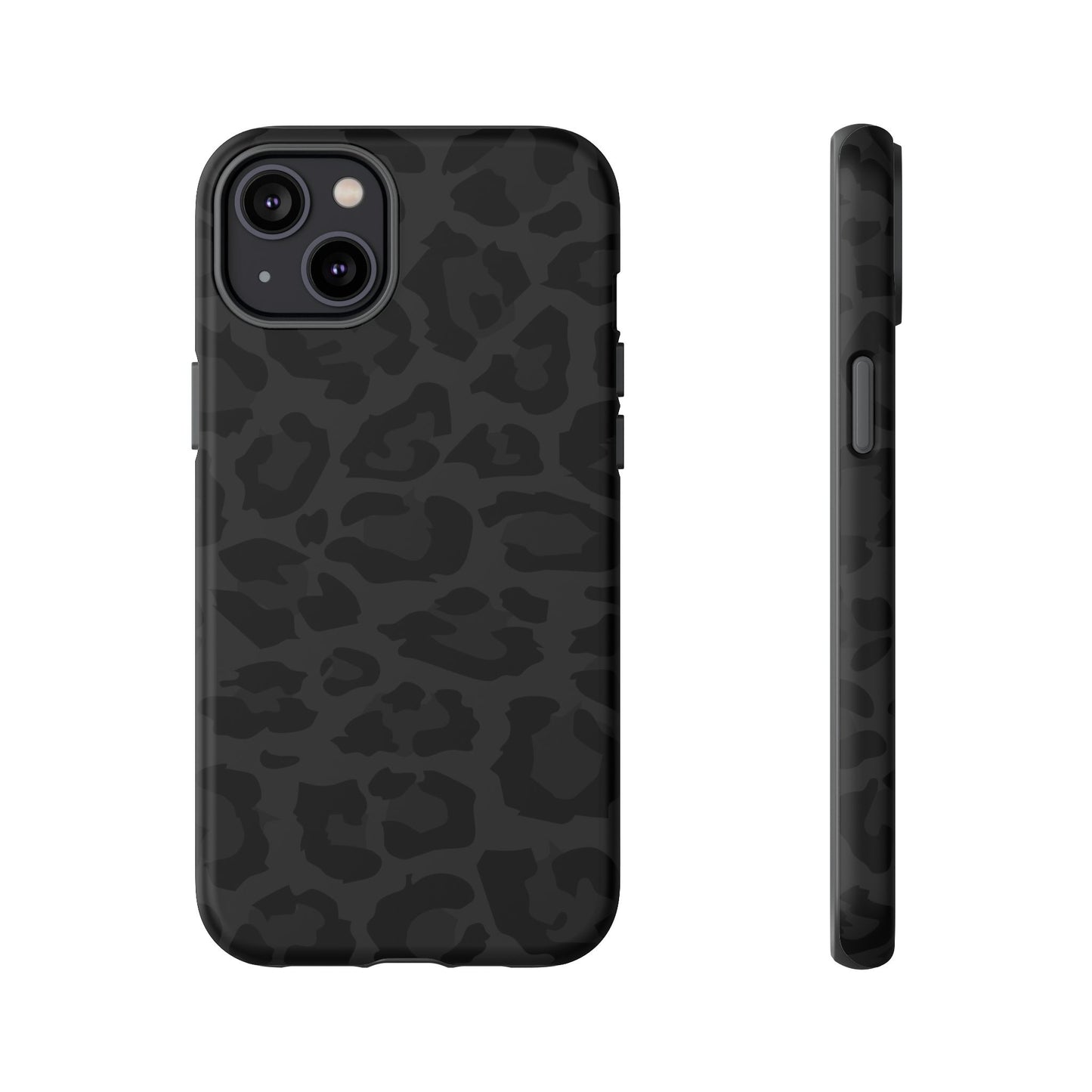 Black Leopard Print Tough Phone Case