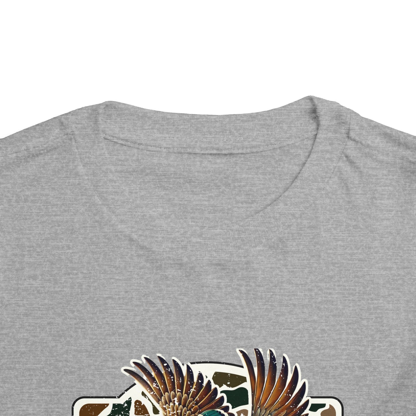 Toddler Tee — Flying Mallard Duck Graphic (Kids Hunting/Camo Outfit)