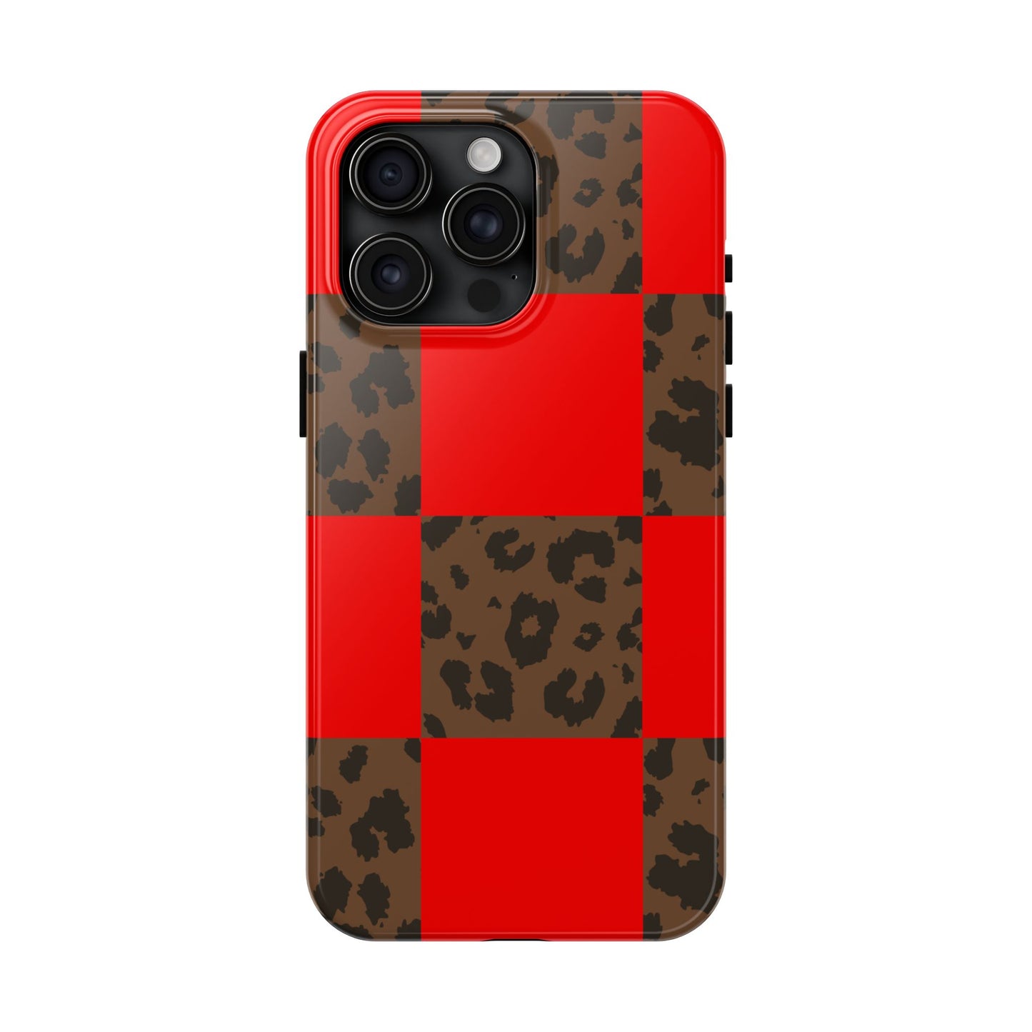Red Buffalo Plaid Leopard Tough Phone Case