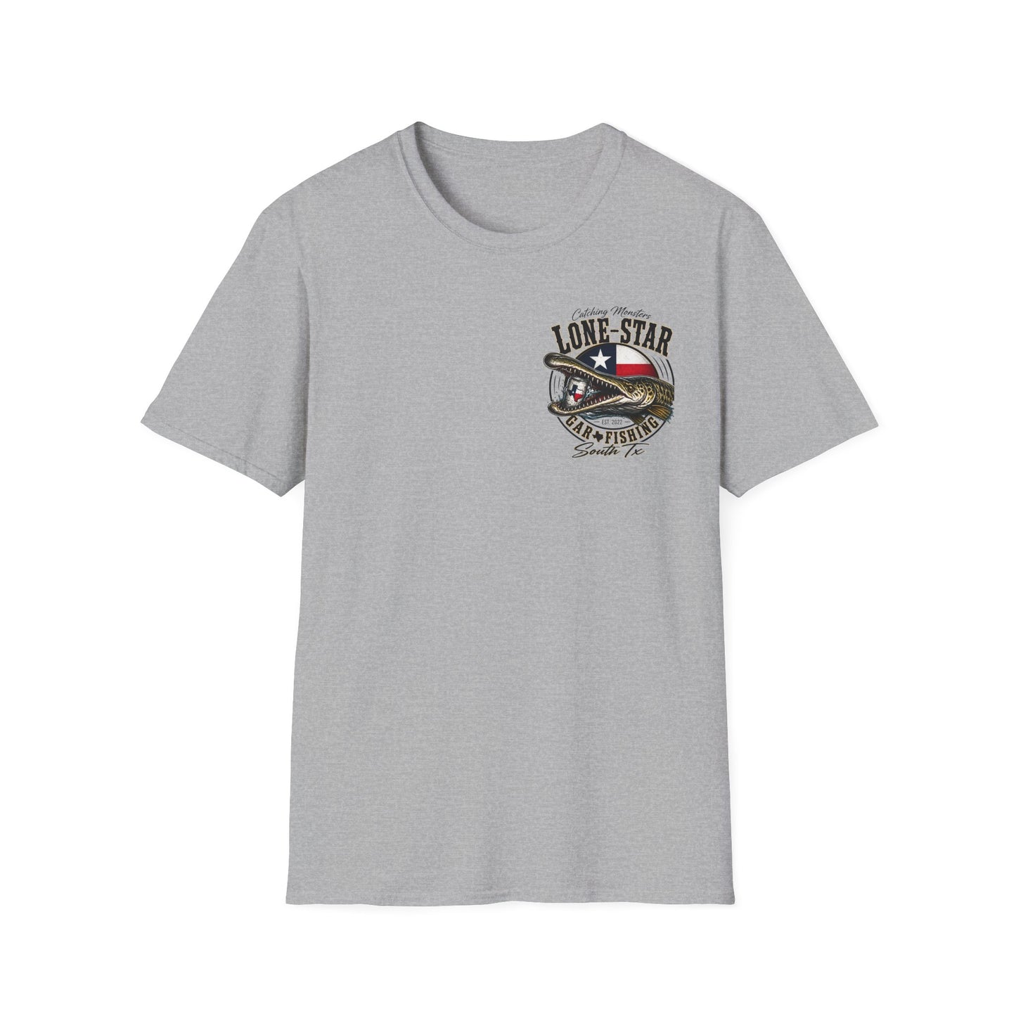 Lone-Star Fishing T-Shirt — "Catching Monster" Texas Flag Bass Shirt