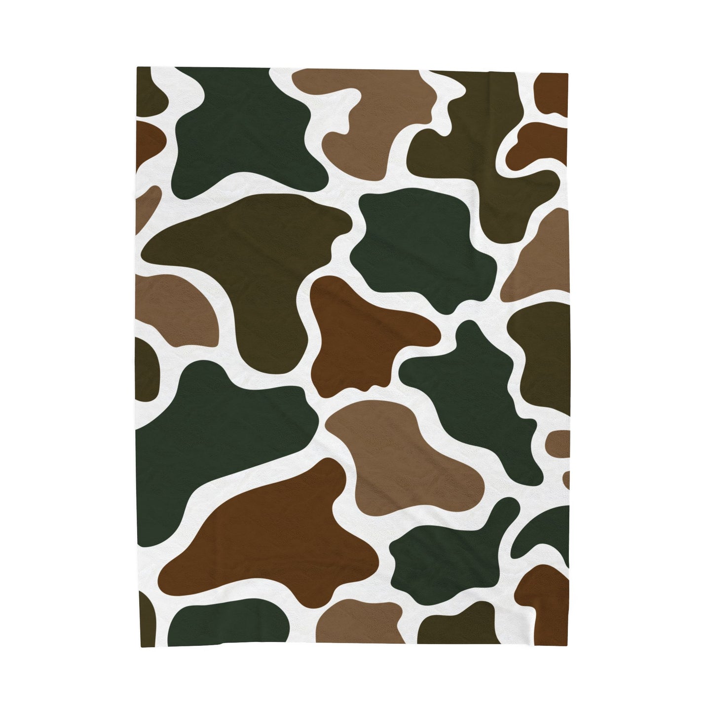 Cozy Green & Brown Camo Throw