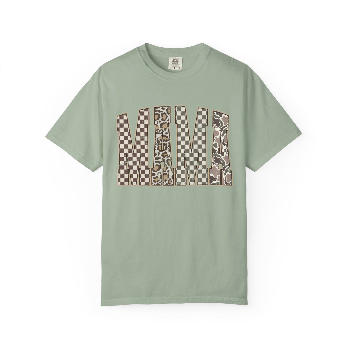 Mama Checkerboard Pattern Tee