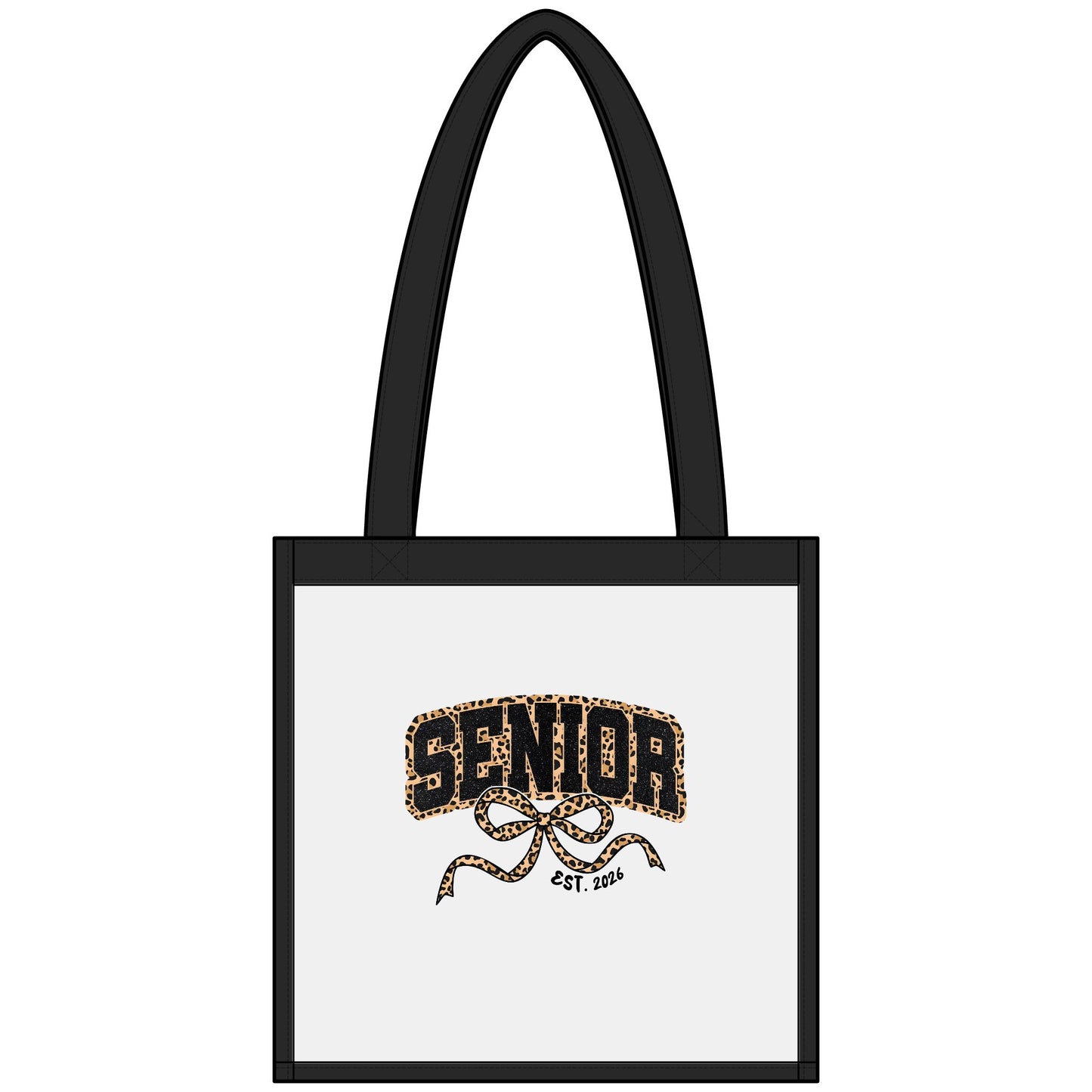 Senior Leopard Print Clear Stadium Tote — Senior Class Est. 2024 Clear Bag for Games & Graduation